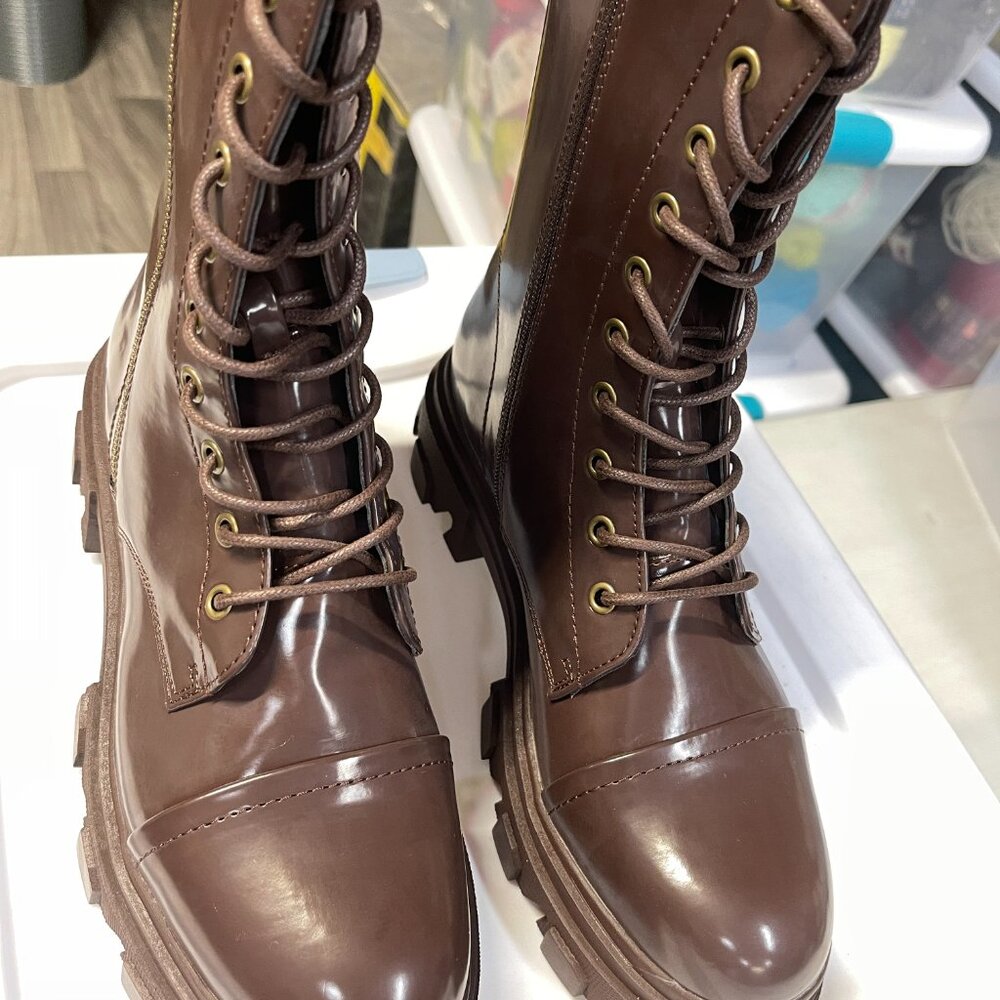 DREAM PAIRS WOMEN COMBAT BOOTS MID CALF LOW HEEL CHUNKY BOOTS BRAND NEW SIZE 10